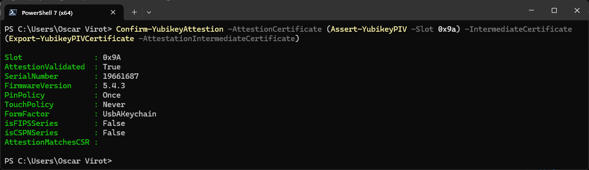 Image showing that the module can verify attestion and intermediate certificates without a request too
