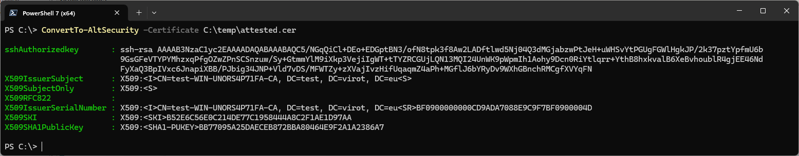 Image of below Powershell commands.