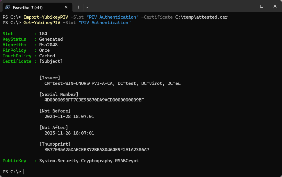 Image of below Powershell commands.